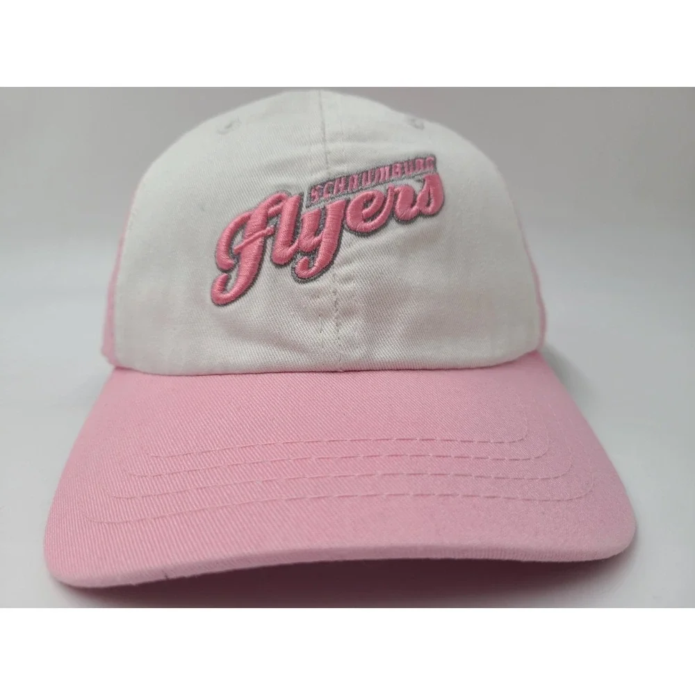 Youth Schaumburg Flyers‎ Zephyr Adjustable Hat Cap Northern League White Pink